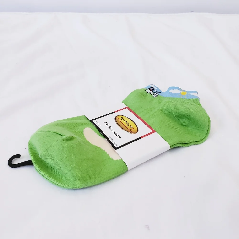 Talbots Golf Themed Active Socks Green Vintage Low Cut NEW NWT